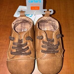 Carter's Brown Faux-Leather Baby Lace-Up Shoes